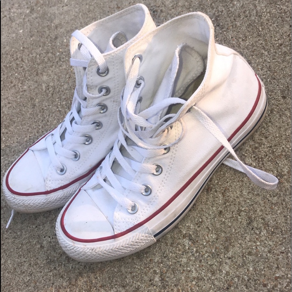 White hightop converse